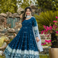Embroidered Blooming Anarkali Gown Set with Dupatta