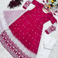 Embroidered Blooming Anarkali Gown Set with Dupatta