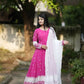 Embroidered Blooming Anarkali Gown Set with Dupatta