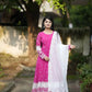 Embroidered Blooming Anarkali Gown Set with Dupatta