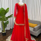Embroidered C by C Faux Georgette Sharara Set with Dupatta