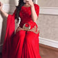Embroidered C by C Faux Georgette Sharara Set with Dupatta