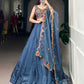 Embroidered Chanda Silk Lehenga Choli Set with Dupatta