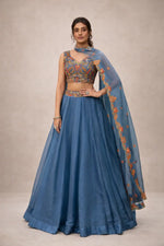 Embroidered Chanda Silk Lehenga Choli Set with Dupatta
