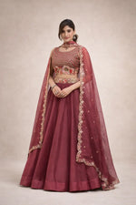 Embroidered Chanda Silk Lehenga Choli Set with Dupatta