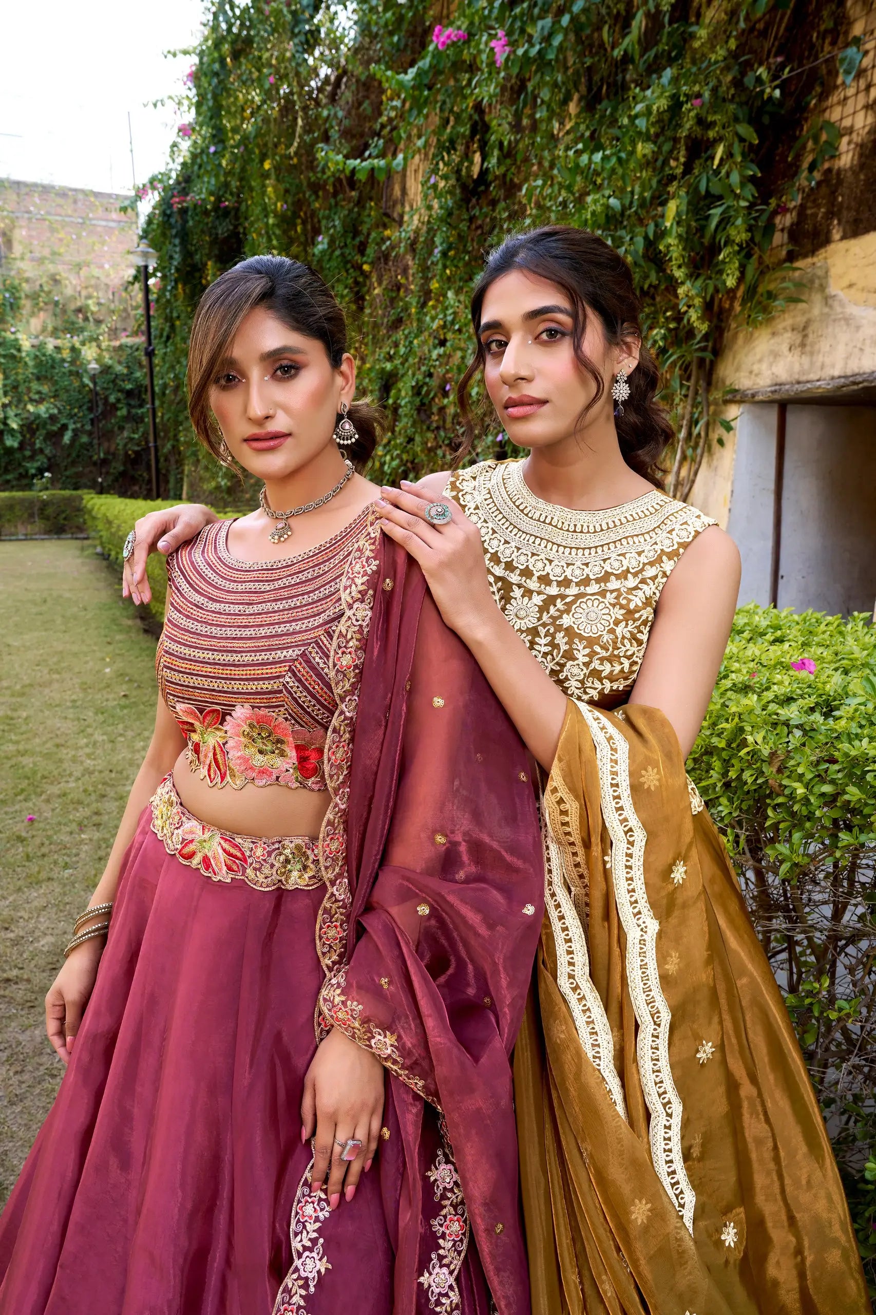 Embroidered Chanda Silk Lehenga Choli Set with Dupatta