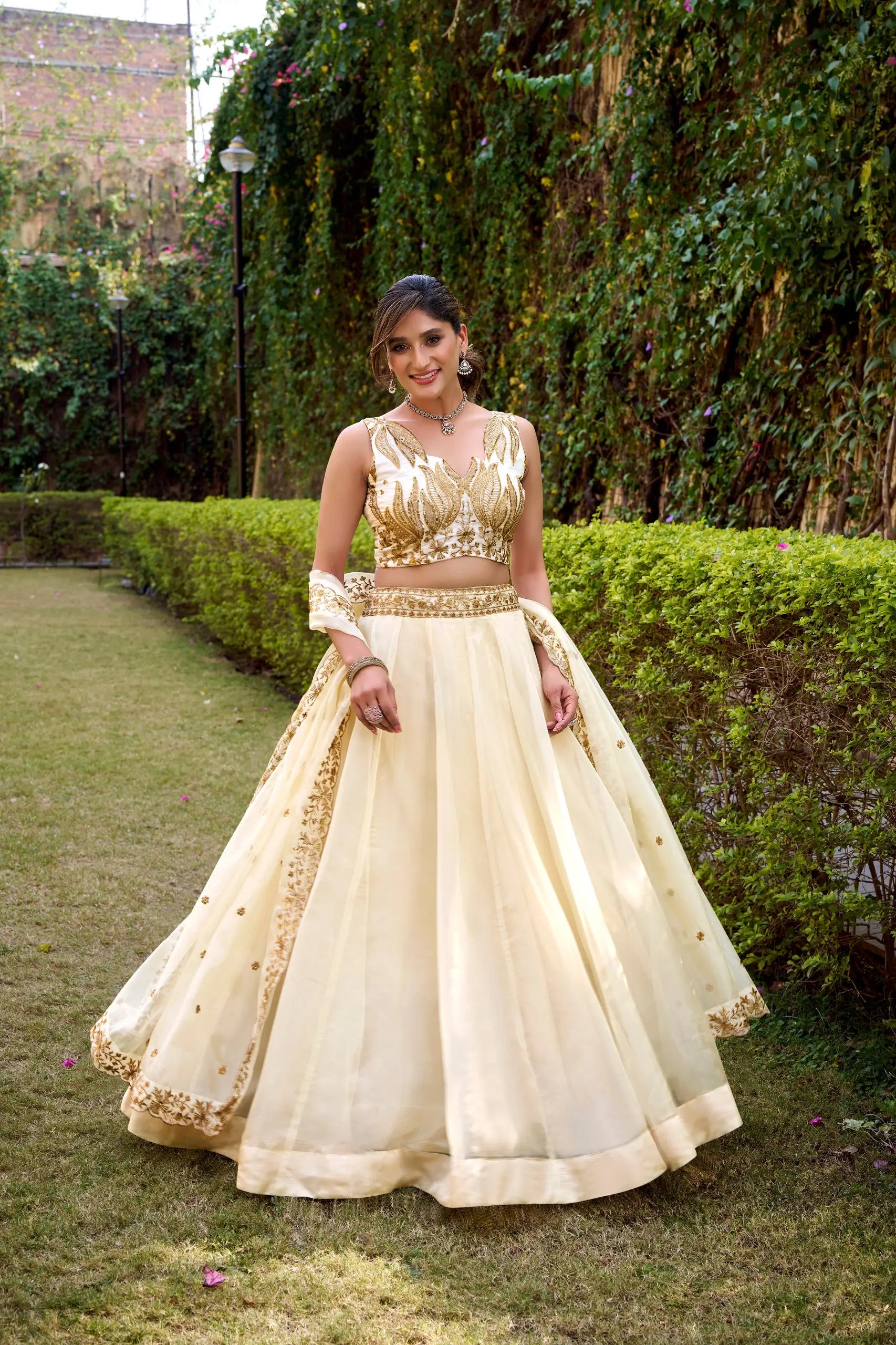 Embroidered Chanda Silk Lehenga Choli Set with Dupatta