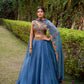 Embroidered Chanda Silk Lehenga Choli Set with Dupatta