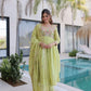 Embroidered Chanderi Gown Set for Festive and Wedding Occasions