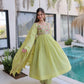 Embroidered Chanderi Gown Set for Festive and Wedding Occasions