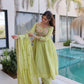 Embroidered Chanderi Gown Set for Festive and Wedding Occasions