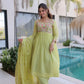 Embroidered Chanderi Gown Set for Festive and Wedding Occasions