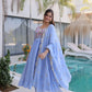 Embroidered Chanderi Gown Set for Festive and Wedding Occasions