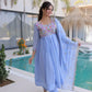 Embroidered Chanderi Gown Set for Festive and Wedding Occasions