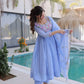 Embroidered Chanderi Gown Set for Festive and Wedding Occasions