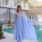 Embroidered Chanderi Gown Set for Festive and Wedding Occasions