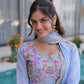 Embroidered Chanderi Gown Set for Festive and Wedding Occasions