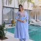 Embroidered Chanderi Gown Set for Festive and Wedding Occasions