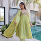 Embroidered Chanderi Gown Set for Festive and Wedding Occasions