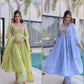 Embroidered Chanderi Gown Set for Festive and Wedding Occasions