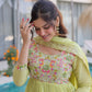Embroidered Chanderi Gown Set for Festive and Wedding Occasions