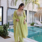 Embroidered Chanderi Gown Set for Festive and Wedding Occasions