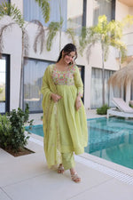 Embroidered Chanderi Gown Set for Festive and Wedding Occasions