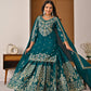 Embroidered Chinnon Silk Lehenga Set with Dupatta