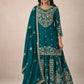 Embroidered Chinnon Silk Lehenga Set with Dupatta