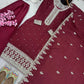 Embroidered Chinnon Silk Suit Set with Dupatta