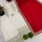 Embroidered Chinnon Silk Suit Set with Dupatta