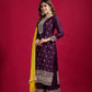 Embroidered Chinnon Silk Suit Set with Dupatta