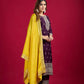 Embroidered Chinnon Silk Suit Set with Dupatta