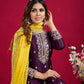 Embroidered Chinnon Silk Suit Set with Dupatta