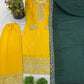 Embroidered Chinnon Silk Suit Set with Dupatta