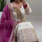 Embroidered Chinnon Silk Suit Set with Dupatta