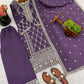Embroidered Chinnon Straight Suit Set