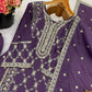Embroidered Chinnon Straight Suit Set