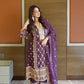 Embroidered Chinnon Straight Suit Set