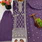 Embroidered Chinnon Straight Suit Set
