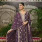 Embroidered Chinnon Straight Suit Set