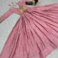 Embroidered Chinon Gown