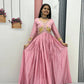 Embroidered Chinon Gown
