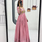 Embroidered Chinon Gown