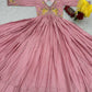 Embroidered Chinon Gown