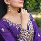 Embroidered Chinon Gown Pant Set