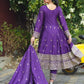 Embroidered Chinon Gown Pant Set