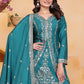 Embroidered Chinon Kurta Sharara Set