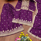 Embroidered Chinon Kurta Sharara Set