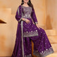 Embroidered Chinon Kurta Sharara Set